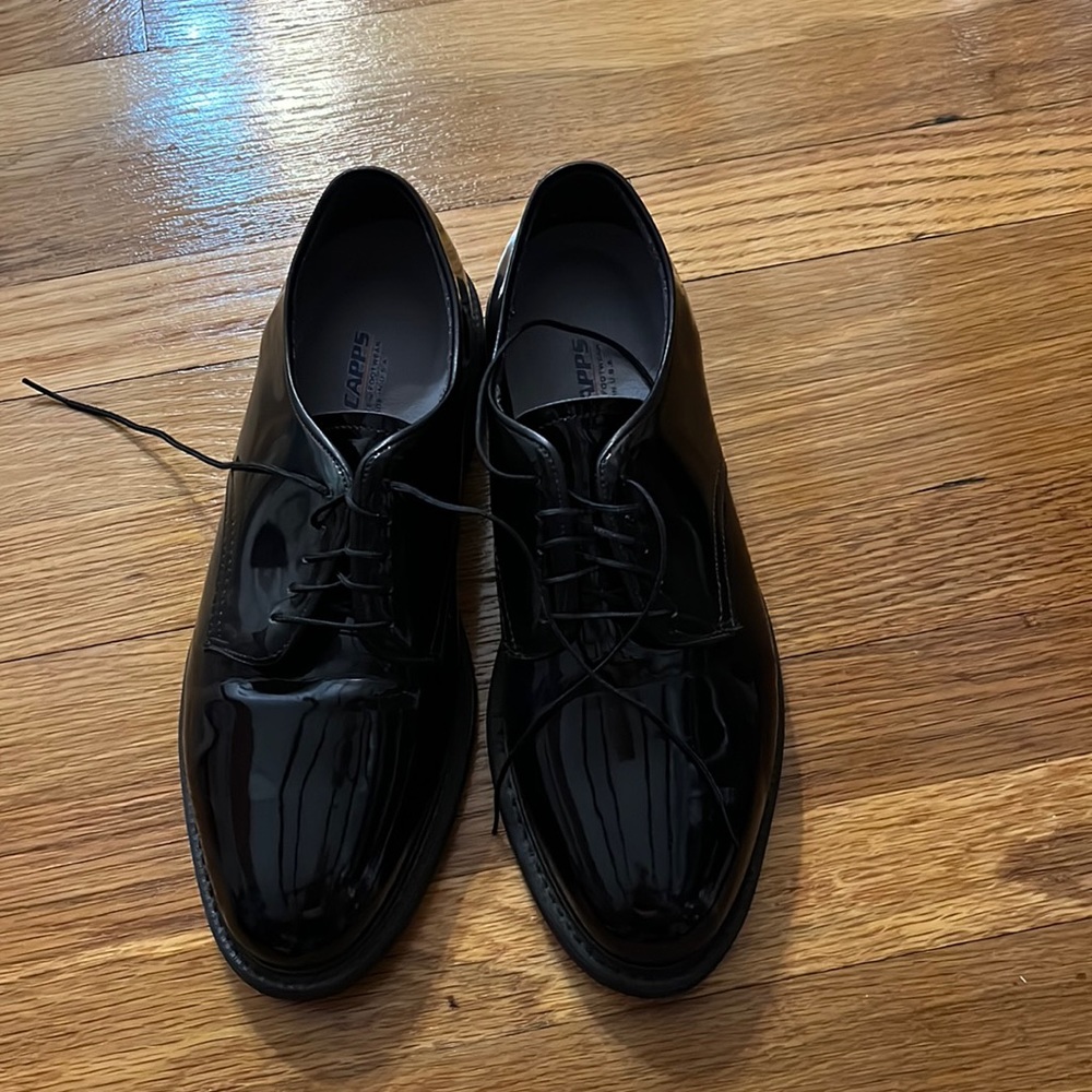 Capps Air Lite Colonel Black Shiny Welt Oxford Men size 9